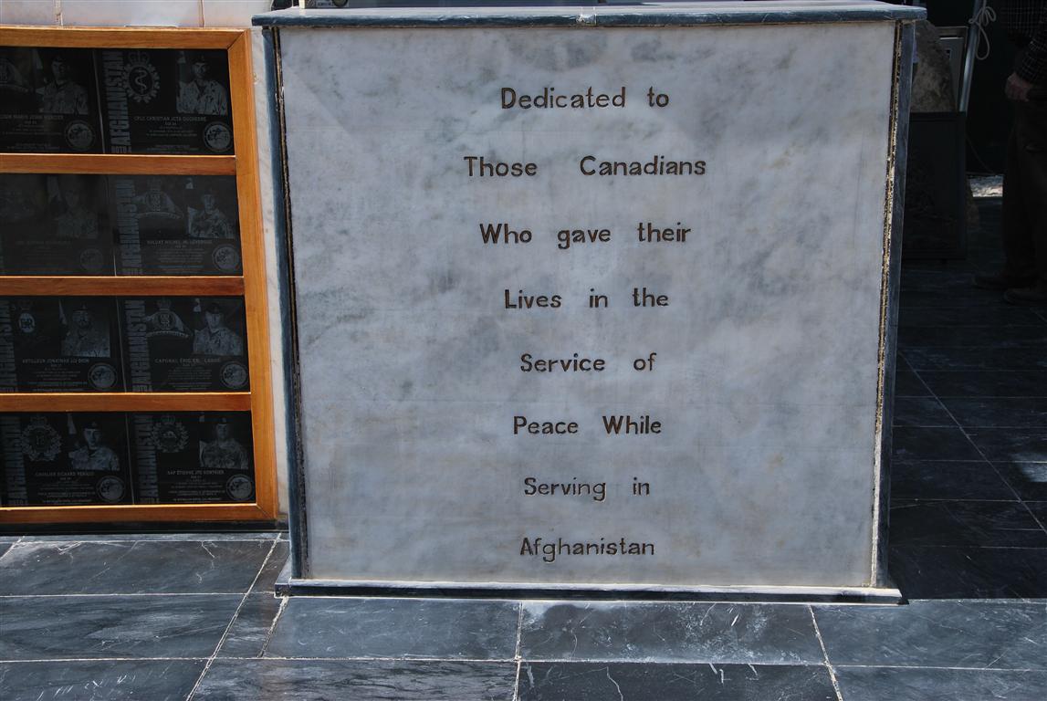 The Canadian Monument to the Fallen which is in front of the Headquarters.